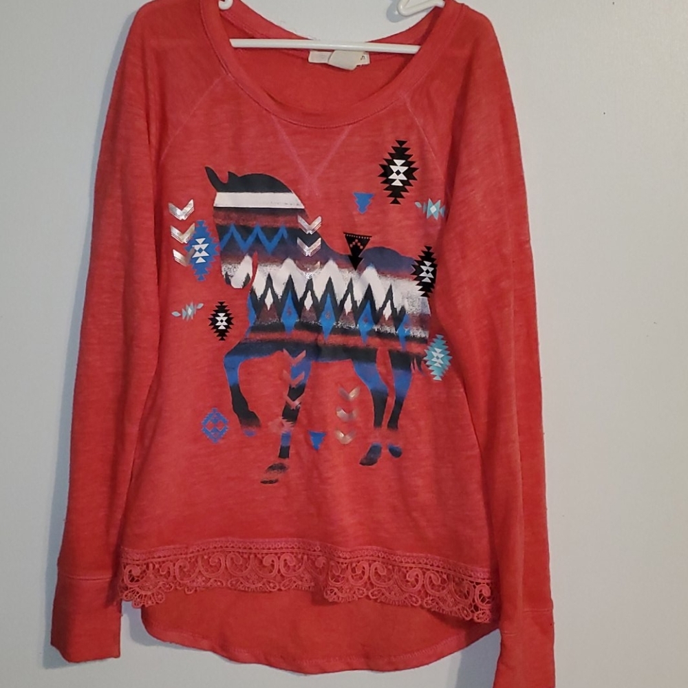 Self esteem girls M horse shirt